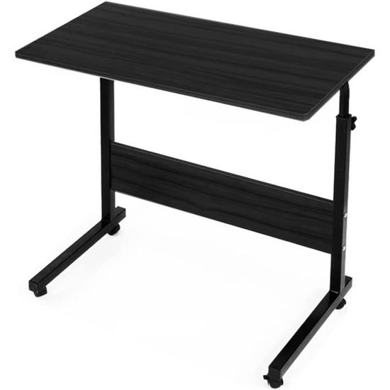 ARunThLana Bureau Réglable En Hauteur 60x40cm Avec Roulettes - Blanc