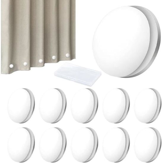 Lot De 6 Poids Magnétiques Pour Rideau De Douche - Blanc - Fixation Sans Couture - 12