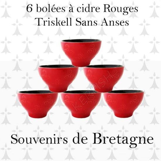 Vaisselle Traditionnelle Bretagne Set De 6 Bolées à Cidre Bretonnes Bzh - Drapeau Vague Blanche, Contenance 25cl Bolée De Cidre Vaisselle Traditionnelle Bretagne Set De 6 Bolées à Cidre Bretonnes Bzh - Drapeau Vague Blanche, Contenance 25cl Bolée De Cidre
