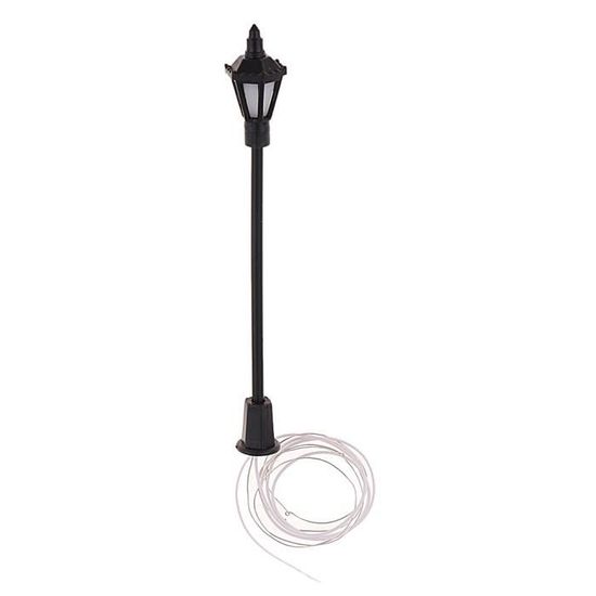 Lot De 20 Lampadaires Miniatures LED Blanc Chaud – Échelle 1/75 – Hauteur 100 Mm – Pour HO/OO – Dioramas, Jardins Miniatures Et Rues