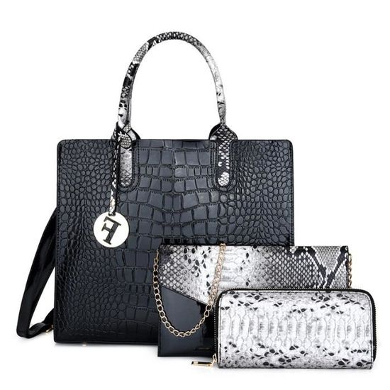 Sac à Main Noir à Paillettes Avec Chaîne Pour épaule - Polyester - Bon état