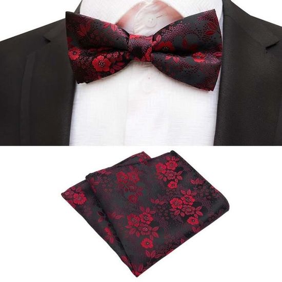Ensemble Noeud Papillon Soie Paisley - Avec Boutons De Manchette Et Carré De Poche | Cadeau Homme Élégant