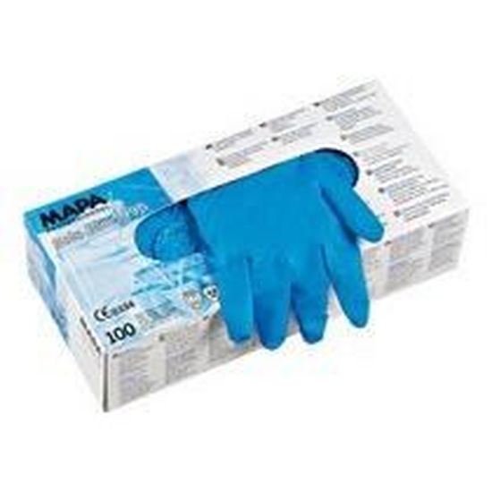 Paire de gants jetables Mapa latex non poudré bleu taille 7 - Cdiscount Au  quotidien
