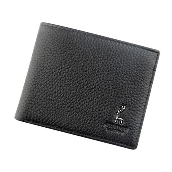 Portefeuille Noir En Cuir Véritable Avec Motif Chapeau De Cowboy - Dimensions 13x9cm, Pour Homme, Neuf Sans étiquette