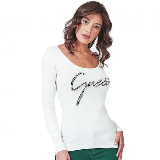 Pull guess Femme blanc W83R15 Blanc Cdiscount Pret a Porter