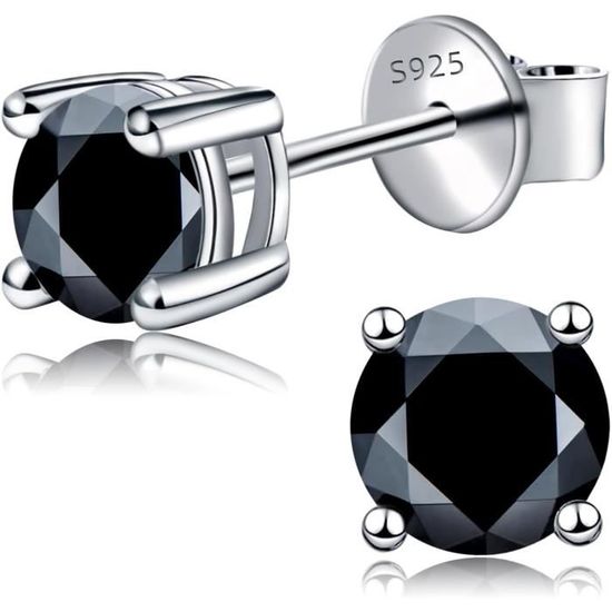 Boucles D'oreilles Clous Moissanite - Argent 925 Plaqué Or Blanc | Taille 3-7mm, Hypoallergénique, Dos Plat - 14