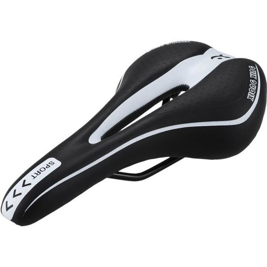 Selle de VTT et de route confortable en gel - SODIAL - Couleur noir blanc - Poids léger et durable