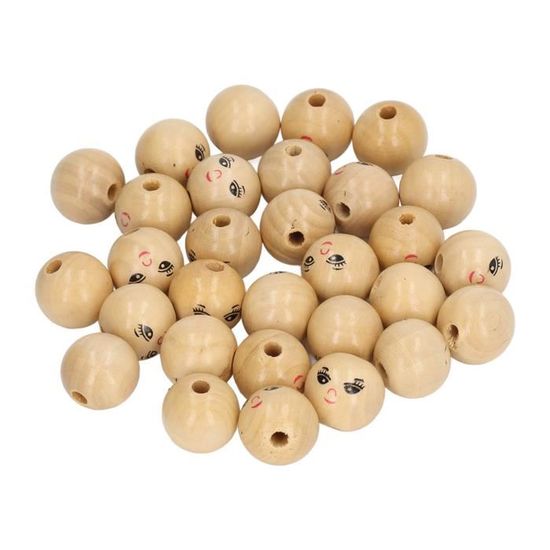 TMISHION perles de visage de sourire en bois Perles en Bois Visage