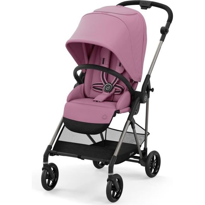 CYBEX Poussette Melio - Dès la naissance - Jusqu'à 15kg - Taupe/Magnolia rose