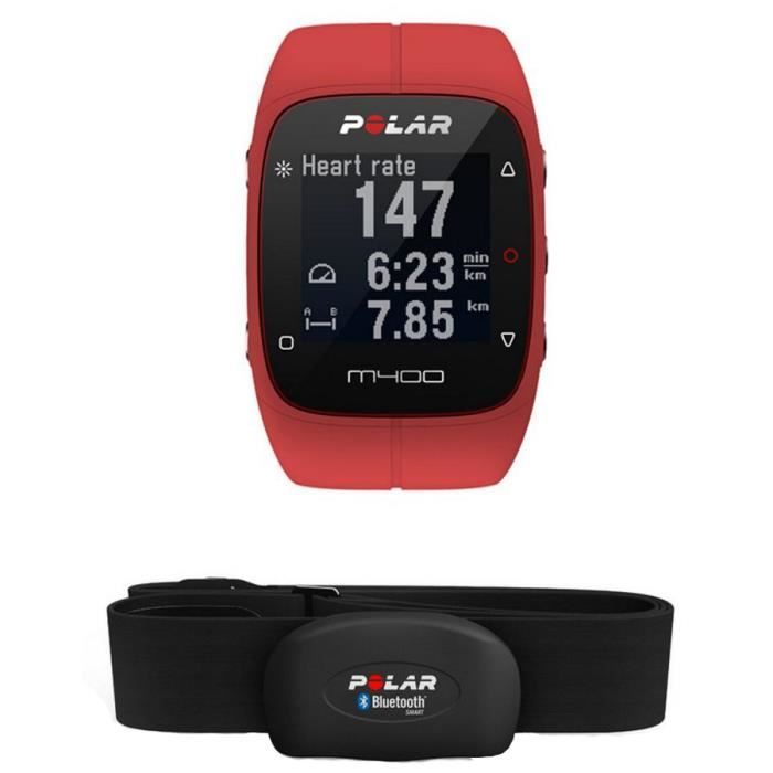 POLAR Montre Connectee de Sport GPS M400 HR Rouge avec Ceinture Cdiscount Sport