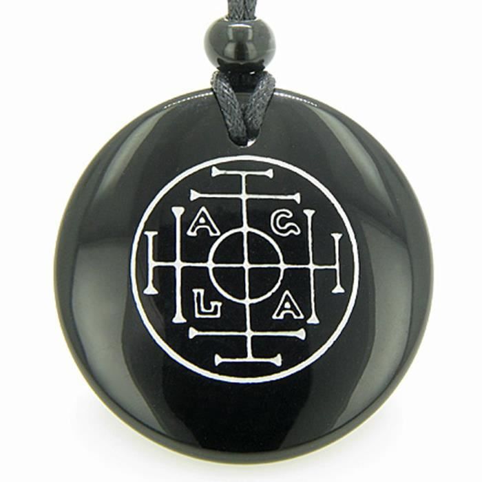 Chaine De Cou Vendue Seule ZYTBX Femmes Fortune, la richesse et le succès Talisman agate noire magique collier pendentif