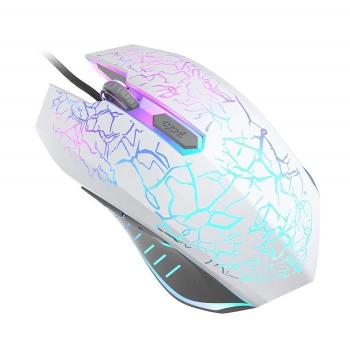 Souris Gamer de Haute Précision Souris Gamer Pas Cher avec 4 Paramètres DPI Jusqu'à 2400 DPI, Souris Gaming Filaire avec 6 Boutons