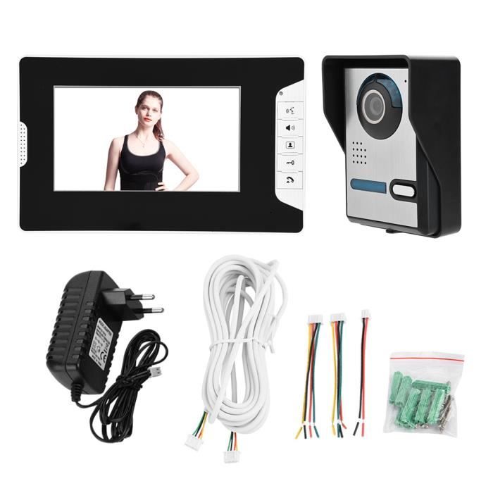 Système de caméra de sécurité intelligent Kit d'interphone vidéo de porte Kit vision nocturne étanche à la pluie-FAC