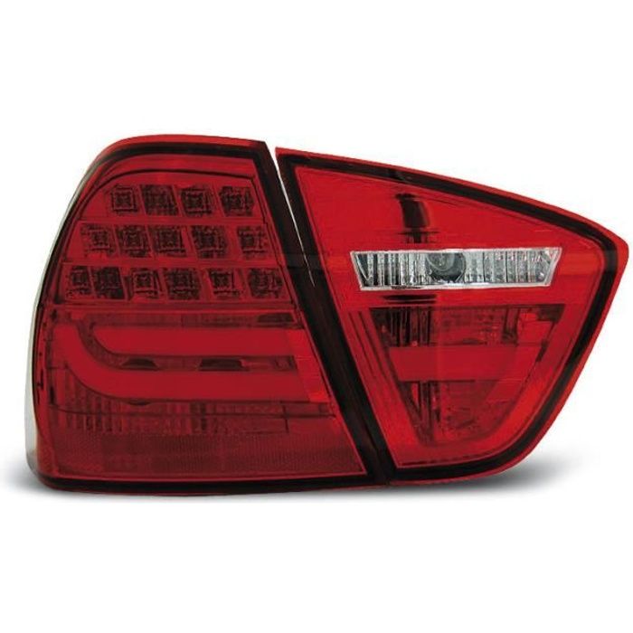 Paire de feux arriere BMW serie 3 E90 berline 05-08 rouge led LTI (MC7)