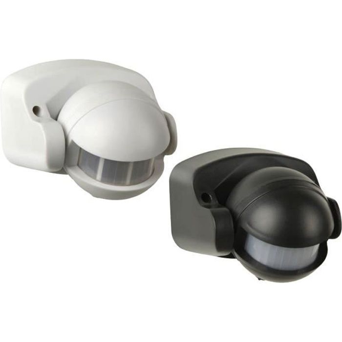 Détecteur de mouvement 180° IP44, blanc, max. 1000 W, portée max. 12 m