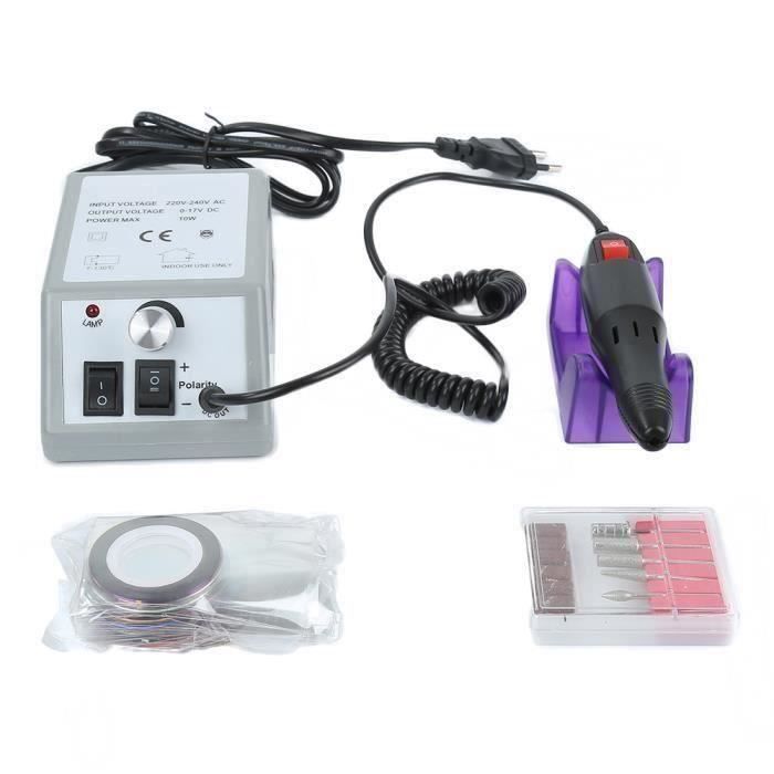 GRIS Kit Ponceuse à Ongles Polissoir Electrique 20000RPM Forme trapèze Professionel pour Ongle Pied Manucure Pédicure Femme homme
