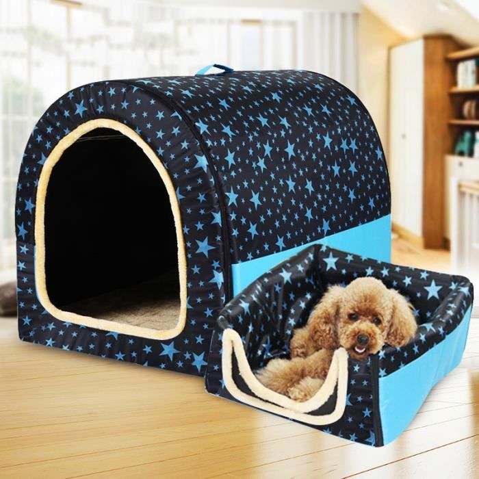 Corbeilles,Niche pour chien Portable entièrement lavable Maison pour animal de compagnie, cylindre pour chien, maison - Type S #E
