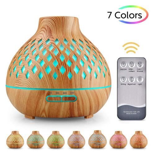 Nouvel humidificateur creux diffuseur d'arôme de grain de bois cadeau purificateur d'air coloré