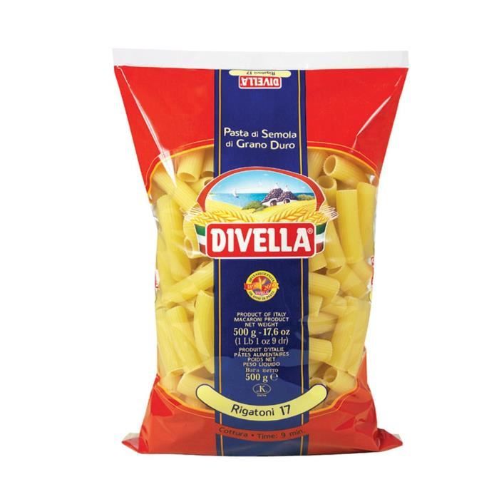 DIVELLA rigatoni 17 cuisson 10 minutes 500 grammes pâtes italiennes
