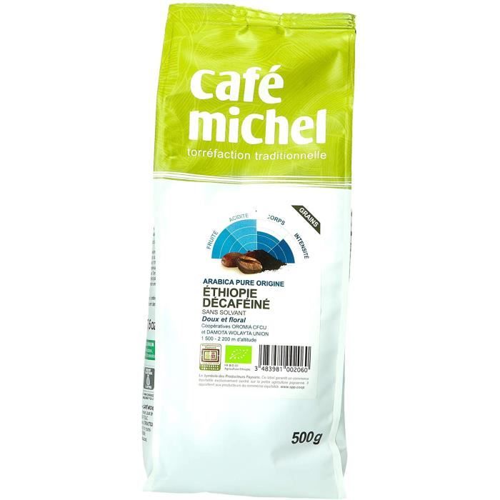 Café Michel Café Ethiopie Décaféiné Grains 500 g 428