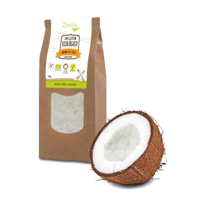 ZEALIA - Farine de noix de coco biologique sans gluten 500 g