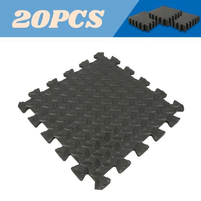 Luxstore Tapis de Protection de Sol 20 Dalles en Mousse + Bordures 30cm x 30cm Tapis de Gymnastique Matelas Puzzl