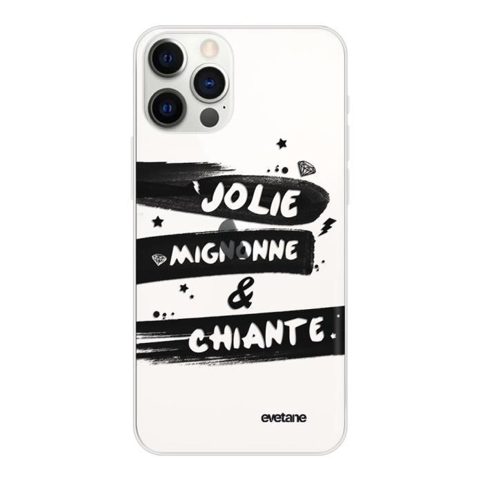 Coque iPhone 12/12 Pro 360 intégrale transparente Jolie Mignonne et chiante Ecriture Tendance Design Evetane.