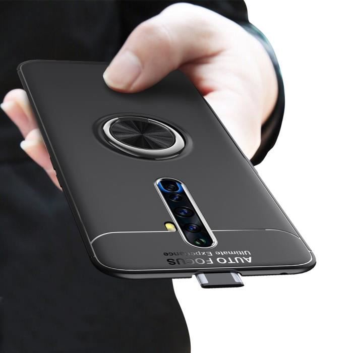 Coque Oppo Reno 2 Z Finger Noir Housse Etui Magnétique Rotatif En Tpu Silicone hfs-house®