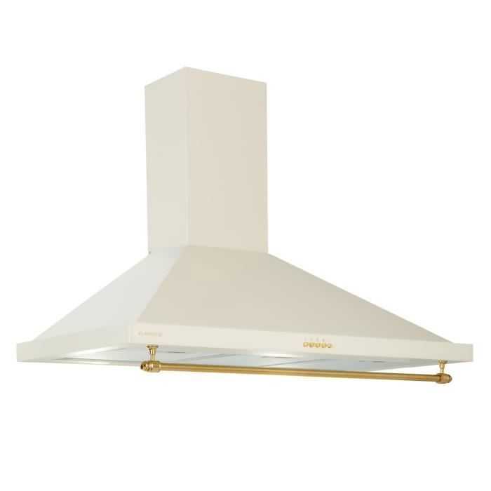 Hotte aspirante - Klarstein Montblanc 90 - 610 m³-h - 165 W - 2 x 1,5 W - LED - Crème