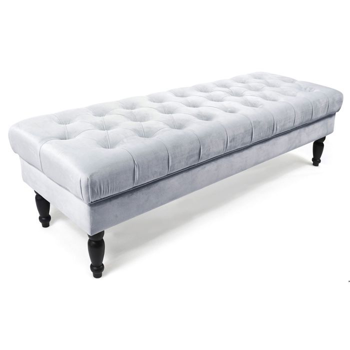 Banquette capitonnée Marilyn Velours Argent