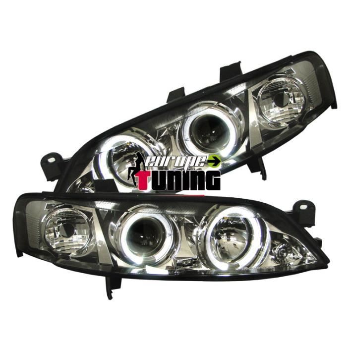 phares design, chrome, règl. électr., anneaux... 99-02 chrome pour: Opel Vectra B 99-02
