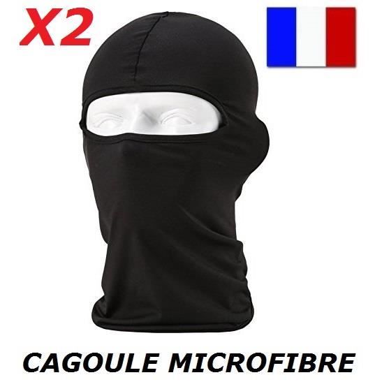 LOT 2 CAGOULES type hublot en lycra coloris noir taille unique pour casque de moto vélo ski ninja ...