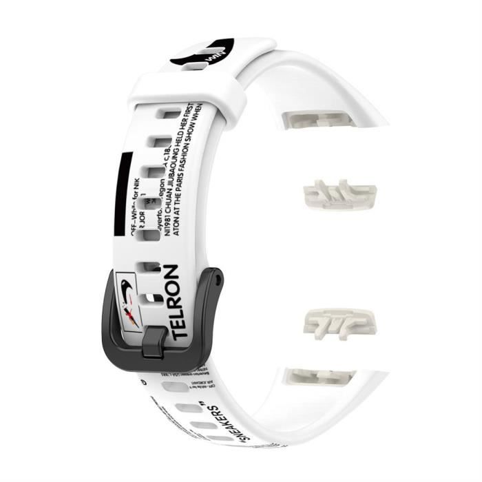 SURENHAP Bracelet souple en silicone de remplacement étanche compatible pour Huawei Band 6/Honor Band 6 Blanc