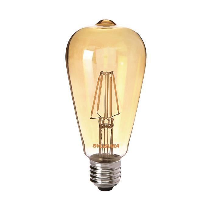 SYLVANIA Ampoule LED à filament Toledo Retro ST 64 Edison ambré E27 4W équivalence 35W