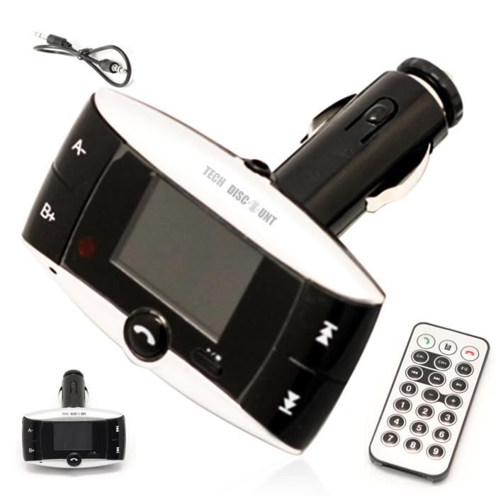 TD® Transmetteur FM Bluetooth lecteur mp3 télécommande Voiture Main Libre Musique Adaptateur Radio puissance Kit chargement téléphon