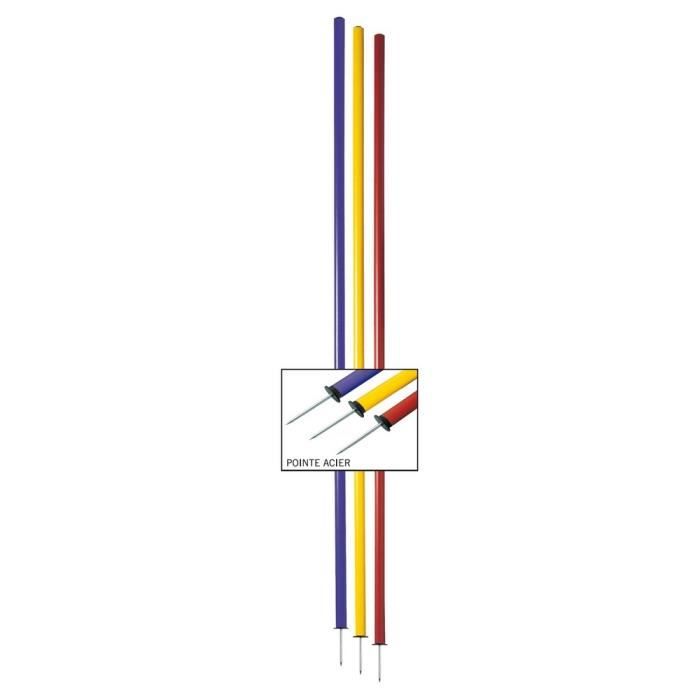 Lot de 4 Piquets de slalom - Jaune - Longueur : 1,60 m Diamètre : Ø 25 mm