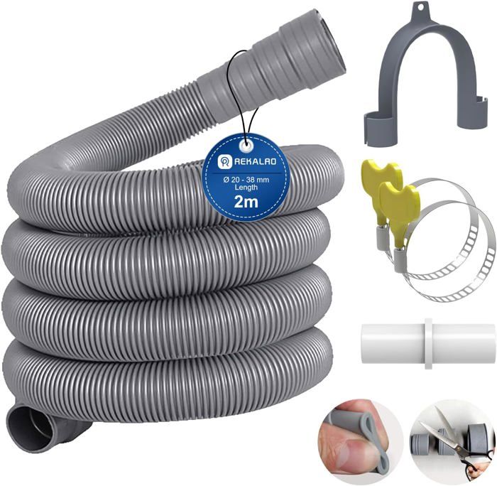 Tuyau Pvc Aluminium Evacuation Tuyau Évacuation Sèche-Linge 100mm 2m HENGBIRD Avec 2 Colliers Serrage - Flexible Résistant Chaleur