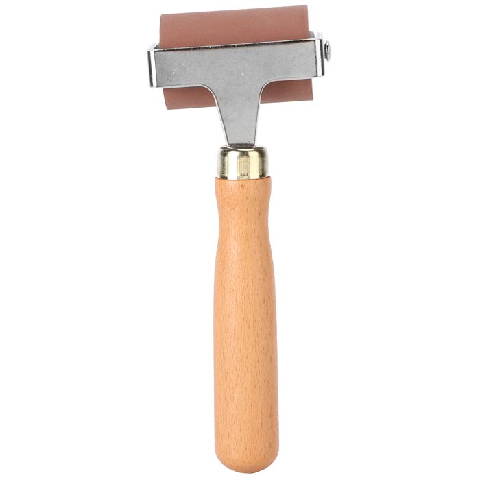 Rouleau à Main (brayer) En Caoutchouc Avec Manche En Bois - Largeur 3,9 Pouces (environ 10 Cm)
