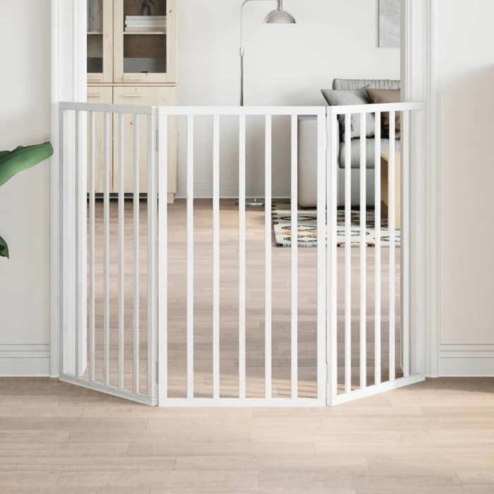 Barrière Pour Chien vidaXL 3 Panneaux - Bois de Peuplier Pliable 150 cm - vue 5
