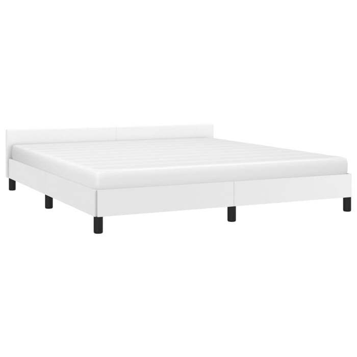 Cadre de lit double - UU - avec tête de lit sans matelas - blanc 160x200 cm - LL0000157281