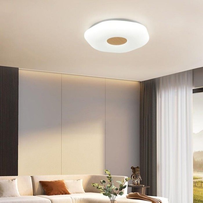 WOTTES Plafonnier LED Moderne - Luminaire Plafond Design Fleur Blanc - pour Salon Chambre Salle de bains - Blanc Froid - Ø40*40CM