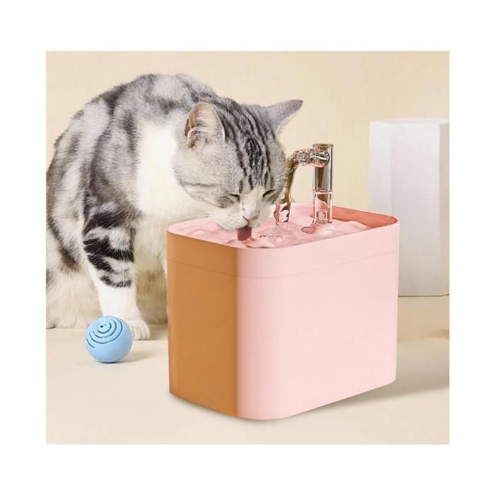 Fontaine a Eau Animaux sans Fil Rechargeable Fontaine Eau sans Fil Chat Distributeur Eau Chat Automatique Base Anti-Renversement