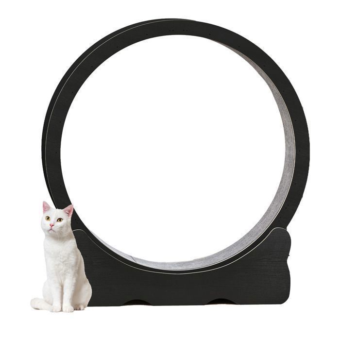 Meilleurs prix pour Arbre à chat Roue dexercice pour chat - BALCONERA - 110cm - coussins de grattage - pour course marche entraînement - Noir