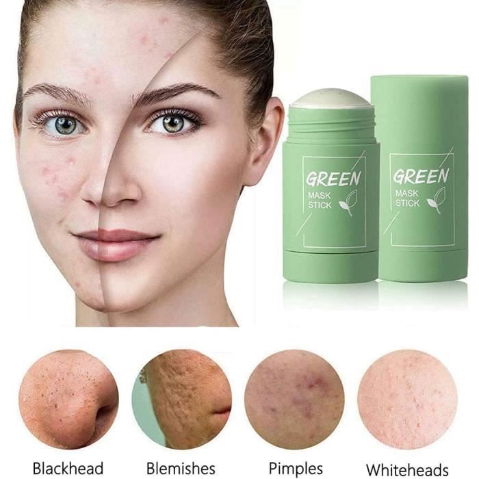 Masque Stick Vert Au Thé Vert - Lot De 2 Sticks De 80g, Purifiant Et Hydratant Pour Tous Types De Peau