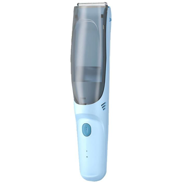 Tondeuse à cheveux pour enfants avec bac de récupération des cheveux silencieuse lavable anti-brûlure lames circulaires bleue