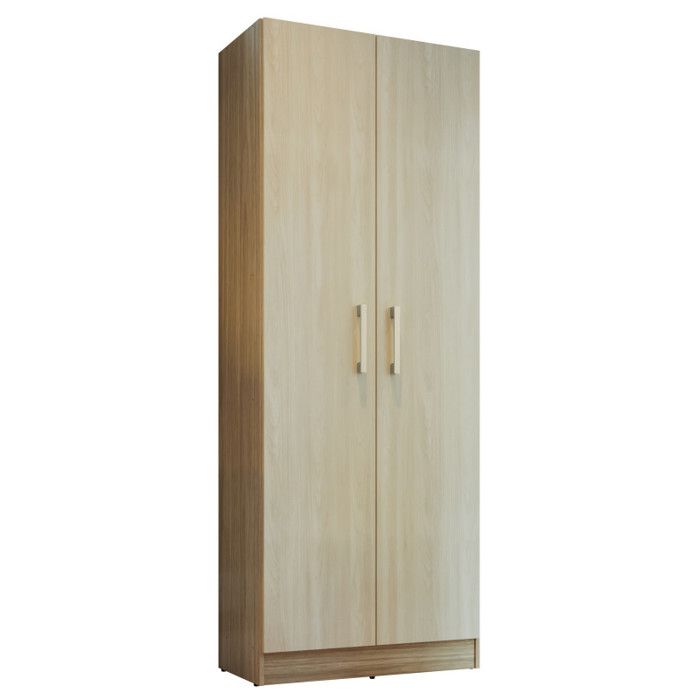 Armoire multifonctions - ACTUAL DIFFUSION - Gamme LAVANDA - 2 portes - L61×P31.8×H160.6 cm - Imitation chêne/érable Armoire multifonctions - ACTUAL DIFFUSION - Gamme LAVANDA - 2 portes - L61×P31.8×H160.6 cm - Imitation chêne/érable