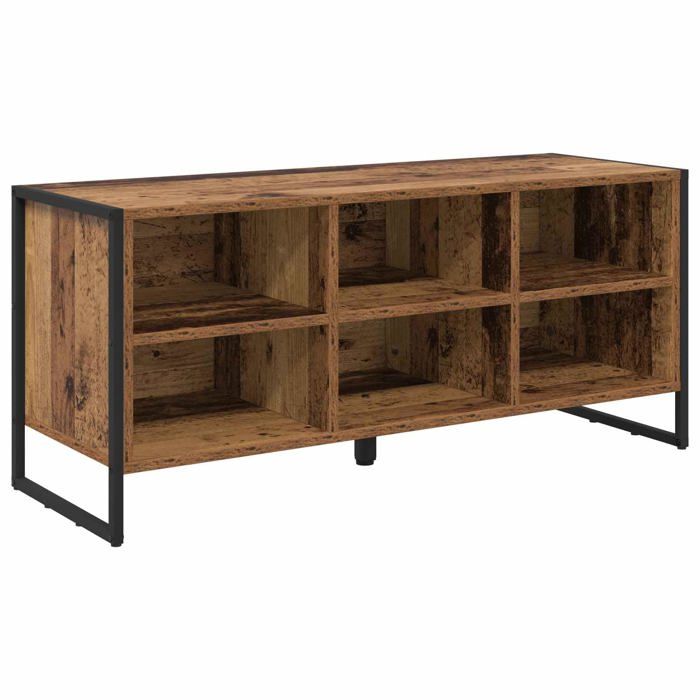 Meuble à chaussures en bois dingénierie - vidaXL - Bois ancien - 100x35x44 cm - Design industriel - Rangement spacieux