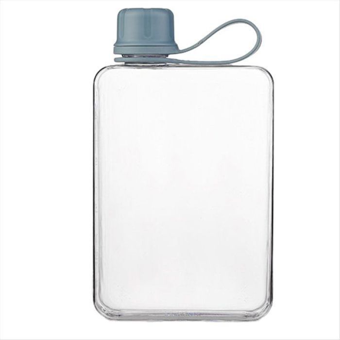Bouteille DEau Carrée 500 Ml Gobelets Plats Portables Flacon Froid Mince Bouteille DEau de Sport Flacon DEau DÉté pour Bleu