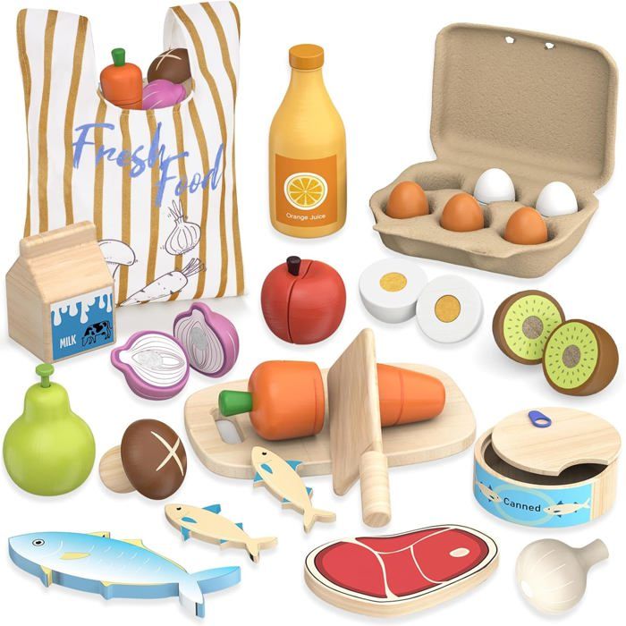 Dinette - cuisine,Coupe magnétique en bois,Fruits et légumes,Simulation de cuisine,jeu classique