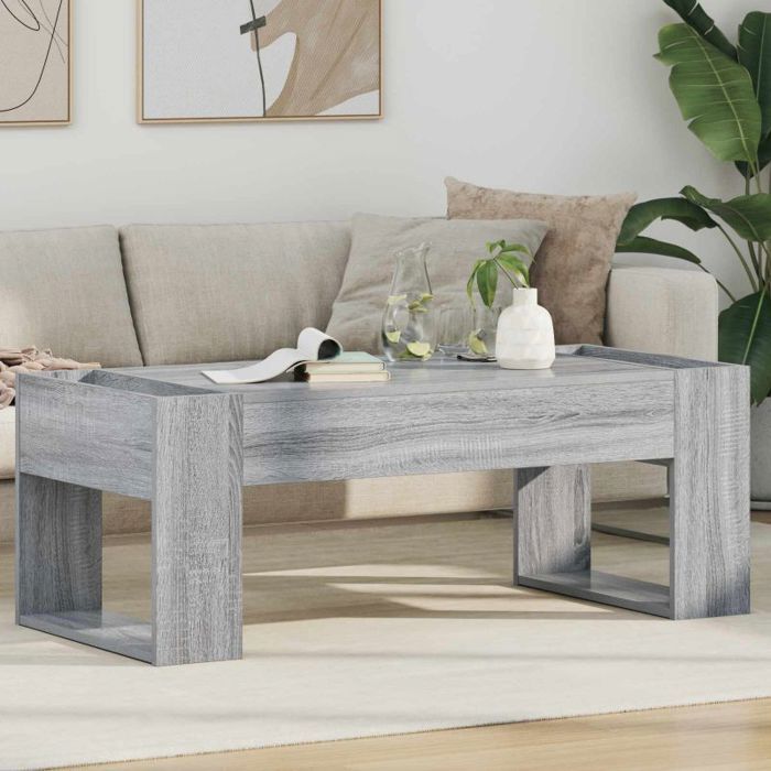 Table basse Vidaxl Table basse Gris Sonoma 110 x 50 x 41 cm Bois dingénierie